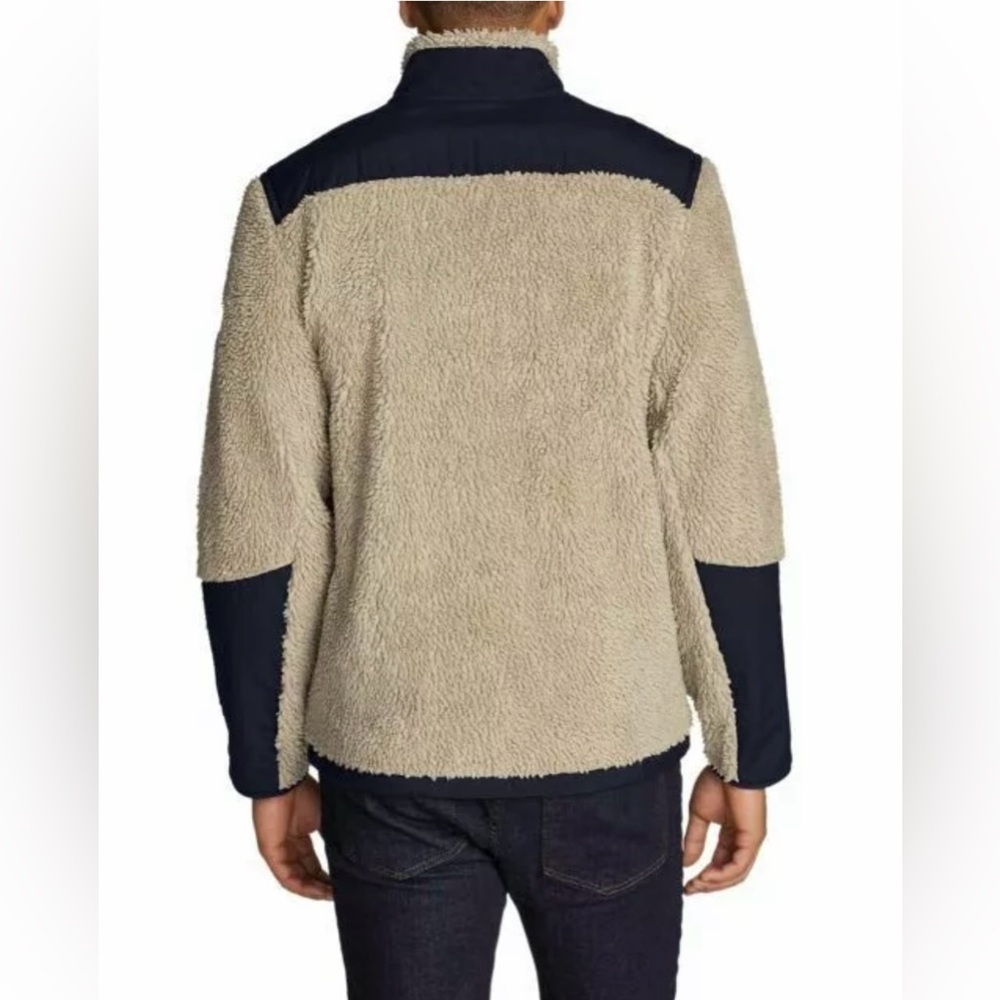 EDDIE BAUER Men’s Sherpa Fleece Full Zip Jacket Oversized Small - Picture 3 of 11